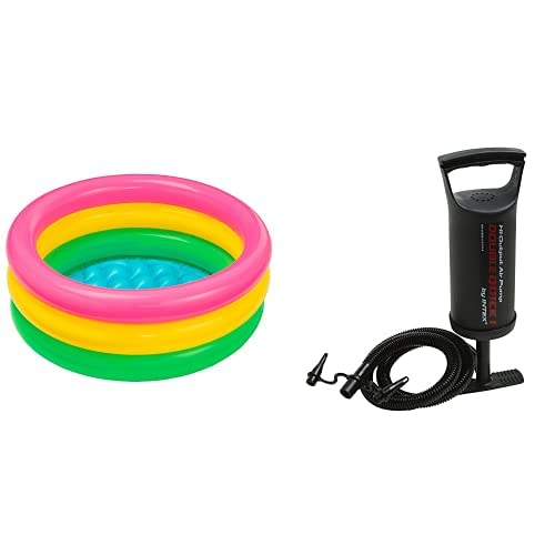 Intex Air Baloon Pump and Intex Baby Bath Tub, Multi Color (2 feet)