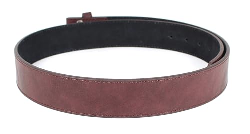 Image of BC Belts Leather Belt Strap with Vintage Distressed Texture 1.5 inch Wide with Snaps and without Buckle