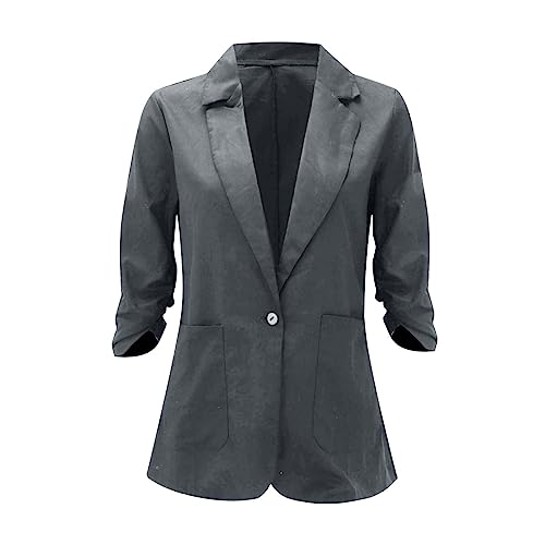 2024 Sweatshirt Blazer For Women 3/4 Stretchy Ruched Jackets Open Front Work Suit Fall Fashion Blazer2