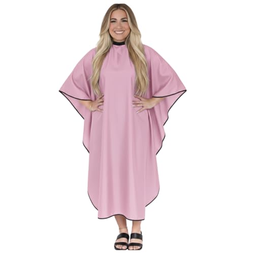Allegro Combs Hair Cutting Cape Haircut Barber Apron Hair Stylist For Men Hair Cape Kids Cutting Adjustable Water Resistant One-Size-Fits-All 46 X 60 In. 1 Pc. (Pink)