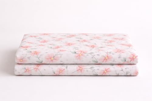 Image of DECORUM Cloud Cotton Double Bedsheet Floral Print with 2 Pillow Covers | 244 TC | Ultra Soft Feel | Premium Comfort | Breathable & Skin Friendly | for Bedroom (90 x 90 Inches)