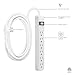 GE 6-Outlet Power Strip, 12 Ft Extension Cord, Flat Plug, Grounded, Integrated Circuit Breaker, 3-Prong, Wall Mount, ETL Listed, White, 45195