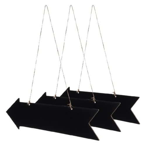 Beavorty 3 Carteles Colgantes de Pizarra de Madera en Forma de Flecha, Mini Letreros de Pizarra Negra para Decoración de Pared, Tablero de Mensajes DIY para Hogar y Fiestas, Señal