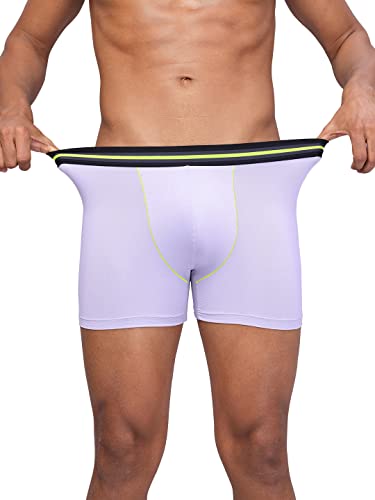 Image of TECHNOSPORT Men's Colorblock Trunks Underwear with ElastoLITE 4 Way Stretch Lightweight Breathable Moisture Wicking Soft Anti Odour Anti Microbial Comfort Fit Boxer Briefs Innerwear for Men