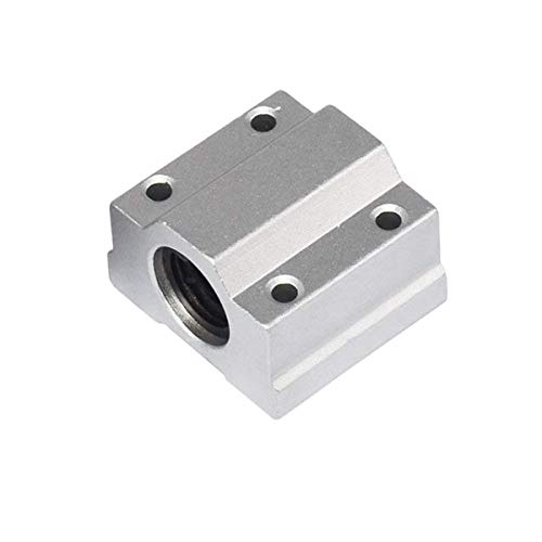 COMOK Silver Tone 20mm Inner Diameter Aluminium Alloy Linear Ball Roller Bearing Sliding Block