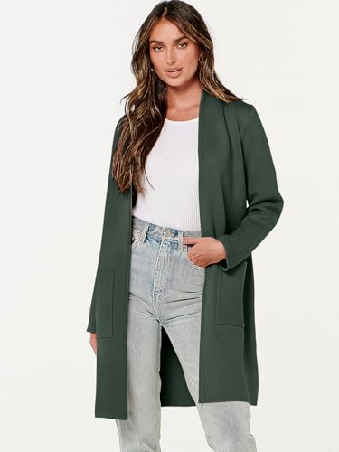Image of ANRABESS Cardigan Sweater for Women Casual 2026 Fall Fashion Coat Long Sleeve Open Front Knit Coatigan Outwear