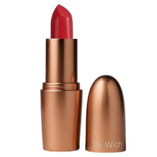 Image of One Wish Creamy Matte Lipstick Long Lasting for Women - Ruby Lush Shade 19 | Full Coverage | Creamy Formula | High-Pigment | SPF | Vitamin E, Almond Oil & Shea Butter for Moisturising Lip | 8 Hrs Lasting | Smooth Finish | 3.8 gm
