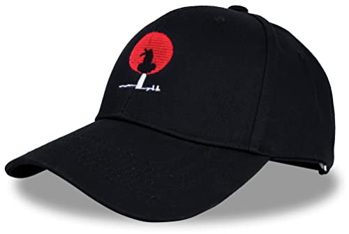Roffatide Anime Naruto Uchiha Itachi Réglable Coton Brodé Casquette De Baseball Noir Papa Chapeau Cover
