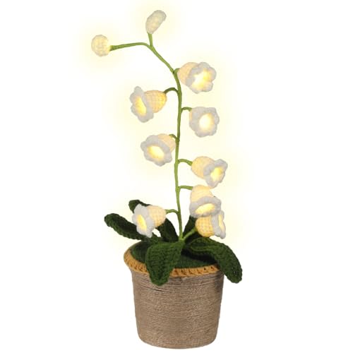 NIMBLOOM Lily of The Valley Lamp, Crochet Artificial Flower Night...
