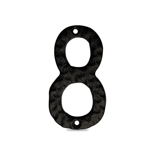 4 Inch House Numbers For Outside, Cast Iron Metal Address Home Number, Unique Craftsman-Style Look, Black Number 8 #TOP22