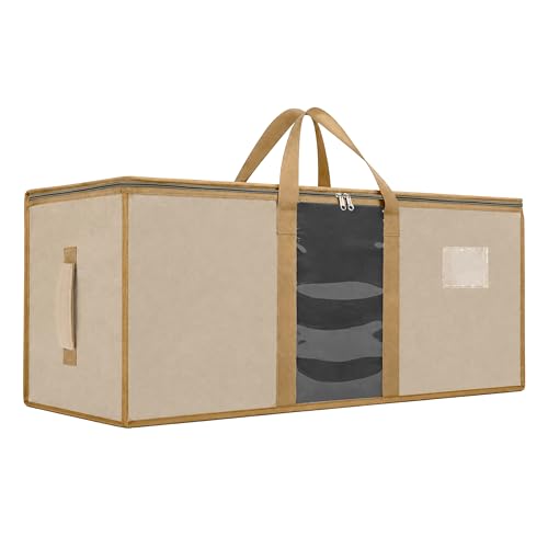 Image of Storite Jumbo Super-Size 78L Canvas Moisture Proof MultiPurpose Heavy Duty Storage Bag for Toys /Stationery /Blankets /Clothes /Moving Bag With Strong Reinforced Handles Rectangular | Cream (84x26x36cm)