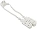 GE 20in Twin Extension Cord - Dual 10in Cords, 6 Outlet Flat Plug Extension Cord - Safe, Standard, White, 69863