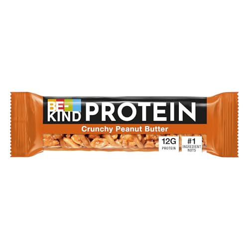BE-KIND Peanut Butter Pack of 12x50g Protein Bar, 12g Plant Protein Tasty Protein Bars, Gluten Free Snacks, High Fibre, No Artificial Preservatives, No Artificial Colors, No Artificial Flavours