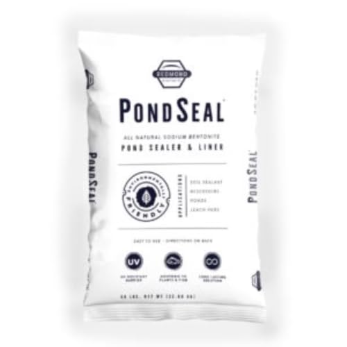 PondSeal Bentonite Clay Pond Sealer for Water Containment | Natural Expanding Clay for Ponds Lagoons Canals & Decorative Water Features | Mix & Blanket Application Methods | 50LB Bag