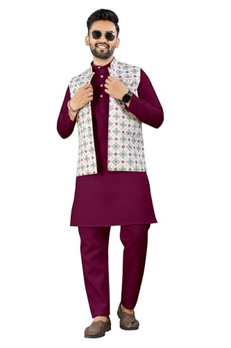Image of Trustous Traditional Men's Kurta Koti Set (3 PCS SET)