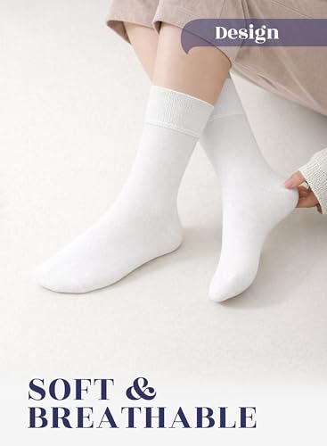 Image of Hugh Ugoli Women's Thin Soft Rayon Derived from Bamboo Crew Socks for Dress, Trouser, Seamless Toe & Non-Binding, 5-8 /9-11