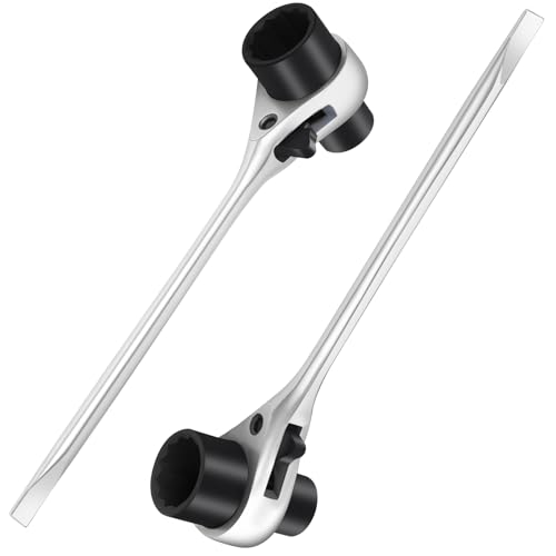 YullSorom Chainsaw Maintenance Tool,Dual 13 mm & 19 mm(1/2x3/4T-Bar Wrench),Cold-Forged Chrome Vanadium Steel with Dual-Taper Groove-Cleaner Tip Chainsaw Wrench 2 Pack
