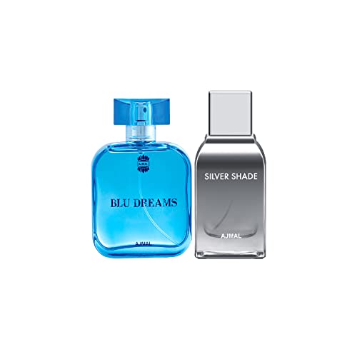 Ajmal Blu Dreams EDP Citurs Fruity Perfume 100ml for Men and Silver Shade EDP Citrus Woody Perfume 100ml for Men - Image 2