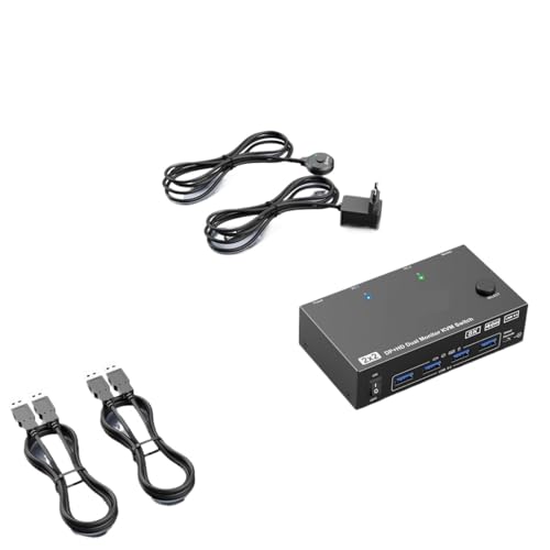 KVM double moniteur 2 ports pour éliminer les câbles et brancher 2 PC sur 2 écrans - 2