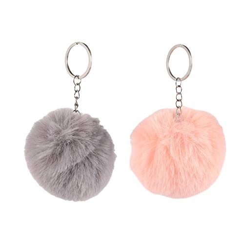 2 Unidades Pingente De Bola De Pelúcia De Pompons Encantos De Pompons De Chaveiros Para Chaves De Ca