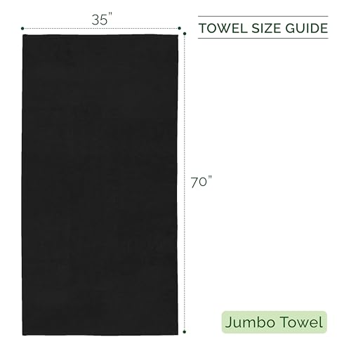 Image of Elegant Comfort Three Line Popcorn Towel Set for Bathroom 35 x 70 inches, Premium Hotel Quality 1-Pack Jumbo Towels, 100% Turkish Cotton, Soft and Durable, Quick Dry and Highly Absorbent, Black
