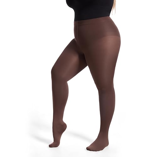 Image of Frola Plus Size Fleece Lined Tights Women Winter Warm Thermal Tights, 11+ Colors High Waisted Opaque Pantyhose