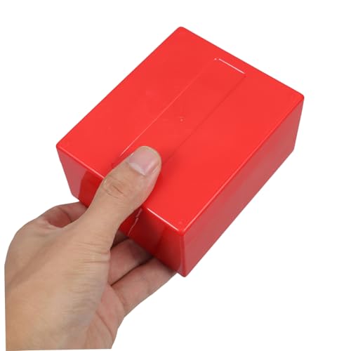 Caja plástica portátil para almacenar monedas color rojo miniatura 3
