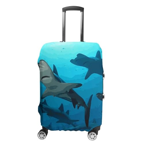 Hammerhead Sharks Printed Luggage Cover Protector, Fits 18-32 Inch Luggage