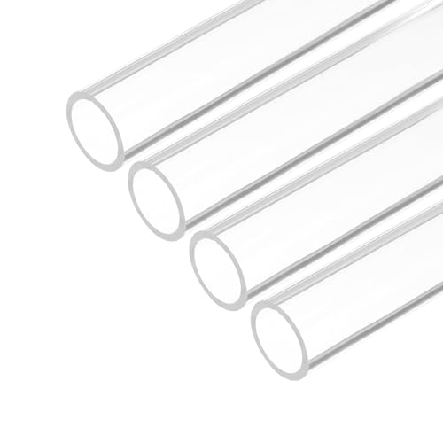 QUARKZMAN 4 Stück PVC Transparent Rohr, Innendurchmesser 24mm Durchmesser 30mm LÄNGE 250mm Acryl Kunststoffrohr für Lampenbau, Stehlampen, Möbel