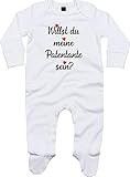 Kleckerliese Baby Body Schlafanzug Strampler Langarm Junge Mädchen Willst du Meine Patentante Sein?, White 6-12 Monate