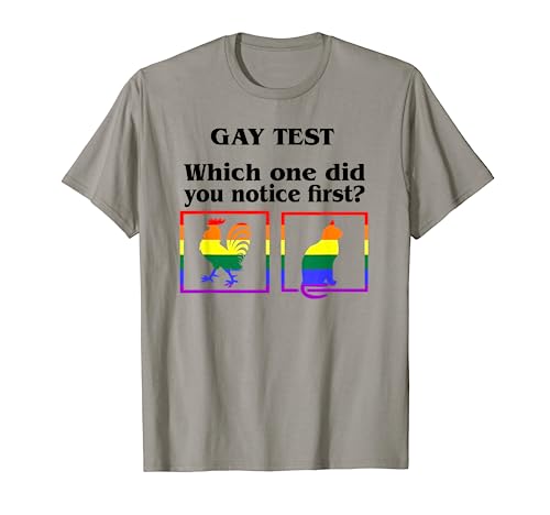 Funny Gay Test Cock & Pussy Cat Gay Pride Month Men Women T-Shirt