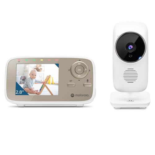 Motorola Nursery Vigilabebés VM483 con Cámara de 2.8', Visión Nocturna, Comunicación Bidireccional, Zoom Digital y Control de Temperatura, hasta 300 Metros de Rango