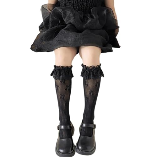 Toddler Socks, Kneehigh Socks Hollowed Fruit MidCalf Sock Kids Girl Spring Stretchy Mesh for Little Girls Sock4