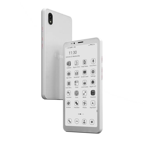 Bigme HiBreakS Epaper Smart Phone,3300mAh Battery, 8-Core Processor, 6GB+128GB, 5.84 Inch Mobile Phone, Dual Camera, White (Black and White)