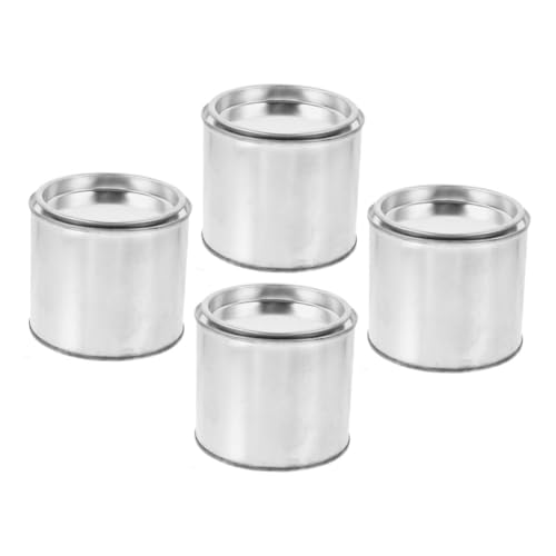 HYTROVE 4Pcs Metal Paint Pails with Lids Multipurpose DIY Craft Storage Tins for Leftover Paint Mixing Ink Containers for Indoor Outdoor Painting Projects