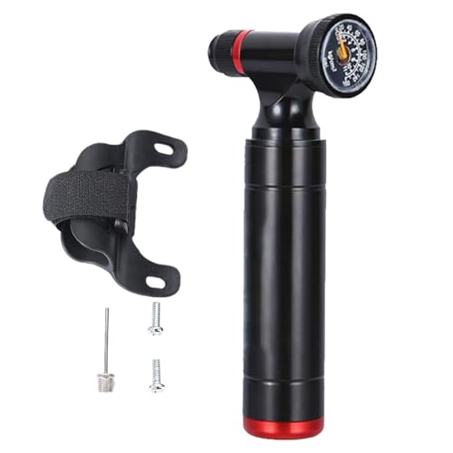 ポータブル タイヤ ポンプ ? ミニ CO 2 自転車コンプレッサー |安全なノズルコネクタ付きのコンパクトなタイヤインフレーター、サイクリングアドベンチャー用の高速膨張装置、旅行修理用品、ロードサイドアシスタンス、マウンテン