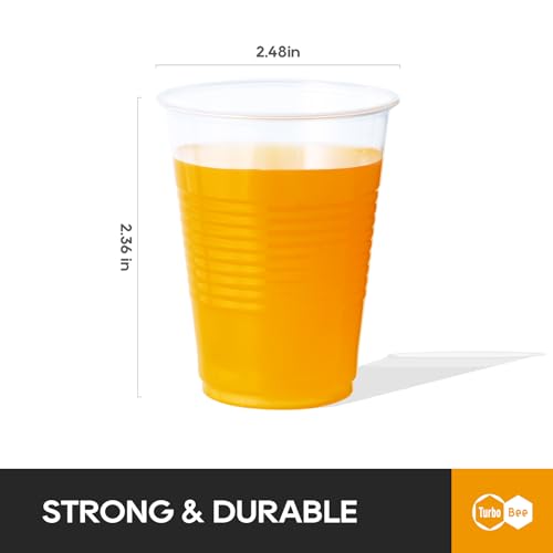 Turbo Bee 500 Pack 9oz Disposable Plastic Cups,Heat-Resistant & Food Safe Drinking Cups for Hot/Cold Beverages, Perfect for Schools, Offices, Events & Commercial Use