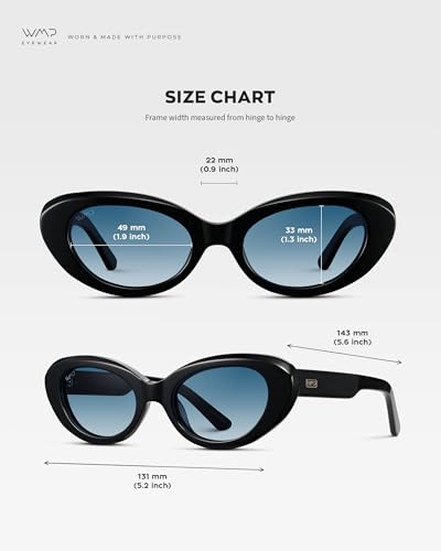 WearMe Pro - Women's Polarized Cat-Eye Sunglasses, Oval Lenses, Thick Rounded Frame, 5-Barrel Hinges, Hand-Polished Design4