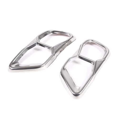BNGDFDGH Embellecedor de salida de escape de acero inoxidable for BMW X5, G05, X6, G06, X7, G07 (2019-2022, M60)(Silver)