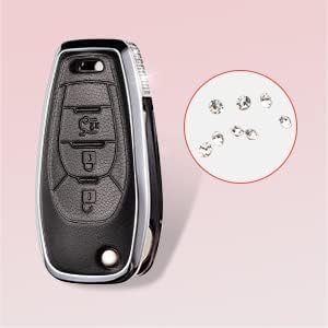 Miniatura 4 de Compatible con funda para llavero Chevy con llavero de piel auténtica, protector de llave de cristal para Chevrolet Equinox Camaro Cruze Malibu