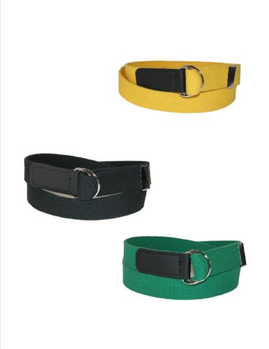 Ctm® Plus Size Cotton Web Belt With Double D Ring Buckle, Yellow #TOP4