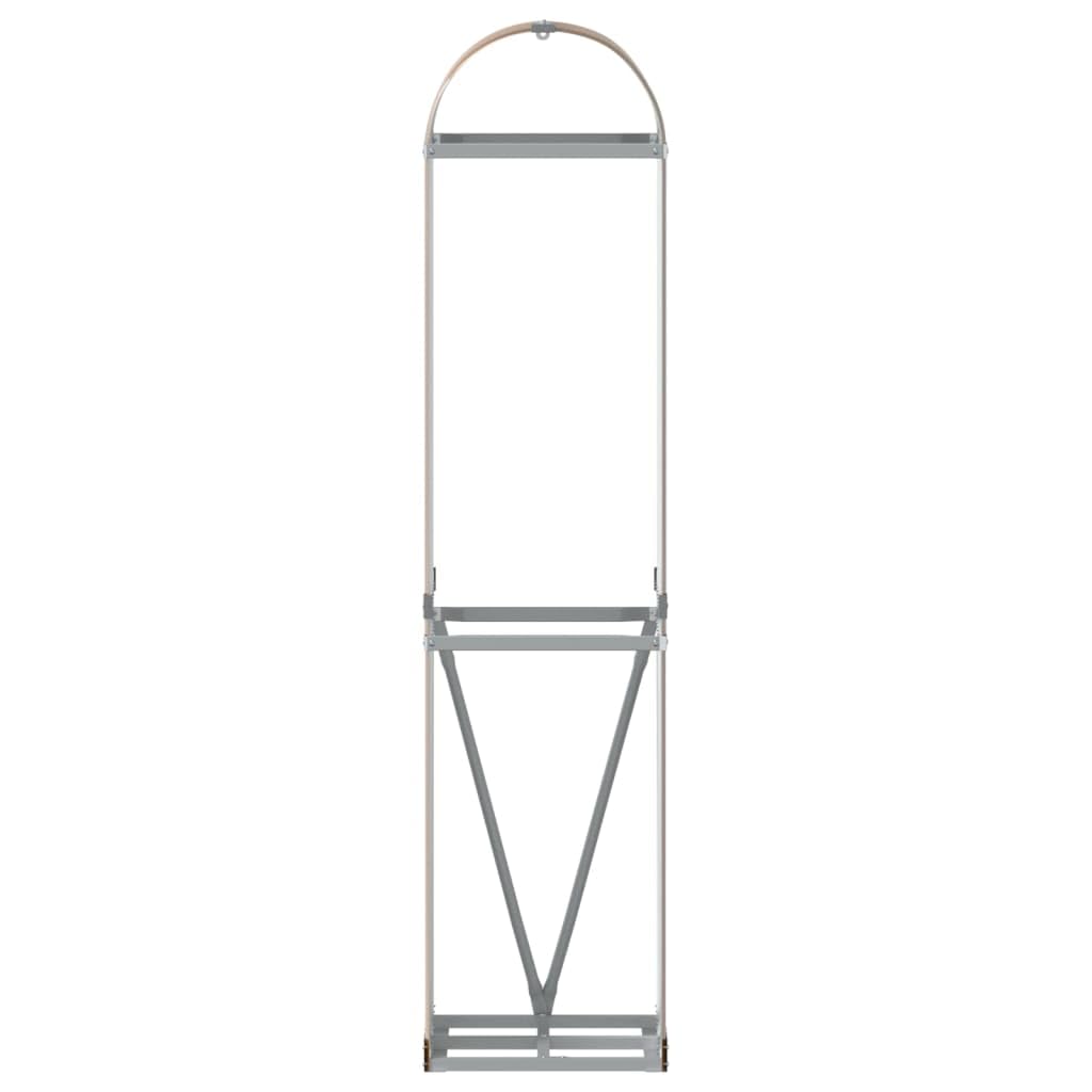 Mangloder - Refugio para leña de chimenea con aspecto de madera de acero galvanizado, 40 x 45 x 170 cm, estante para leña y leña, soporte apilable para estufa de leña, estufa de azulejos, jardín y