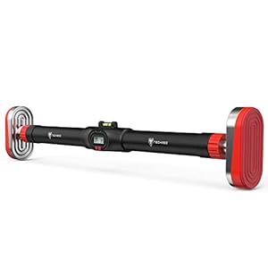 TECHMOO Pull Up Bar for Doorway No Screws Trainer Chin Up Bar with LCD Display Calculator Width Adjustable Strength Training Pull-up Bars 660 lbs Upper Body Workout Bar for Home Gym Exercise Fitness