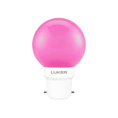 Image of LUKER JVLuker 0.5W LED Bulb B22 Base Energy Efficient Light 120 Degree Wide Beam Coverage High CRI Lights for Home and Office Indoor & Outdoor, 1 Year Warranty (Pack of 1, PINK)