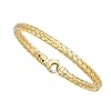 Jewelry Affairs 14k Yellow Gold Weaved Women's Bangle Bracelet, 7.25" #1