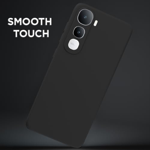 Image of Outlouders Back Cover for Vivo Y400 Pro 5G | Camera Protection | Durable Soft Matte Silicone Bumper Case (Black)