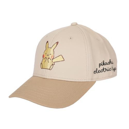 Pokmon Pikachu Electric Type White & Tan Traditional Adjustable Hat