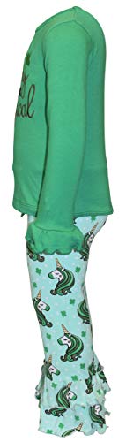 Image of Unique Baby 2 Piece Girls Double Ruffle Leggings and Long Sleeve Shirt Clothes Set Kid and Toddler Girl Outfit
