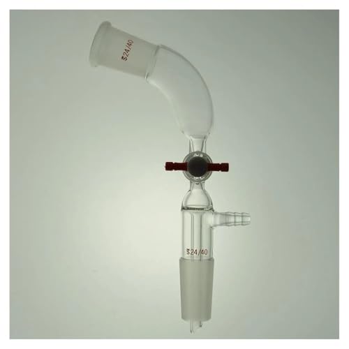 Adaptateurs de laboratoire 105° en verre borosilicaté 24/40 avec valve PTFE durable