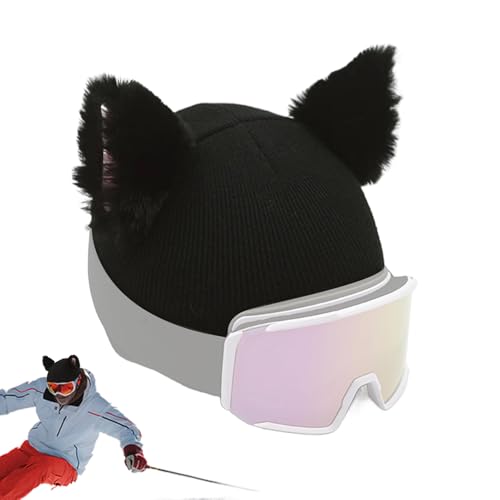 para Casco De Esquí - para Casco con Orejas De Gato Fund Protectora para De Esquí con Protector Borroso De Felpa | para Adultos Y Niños Gorros Deportivos De Invierno Snowboard